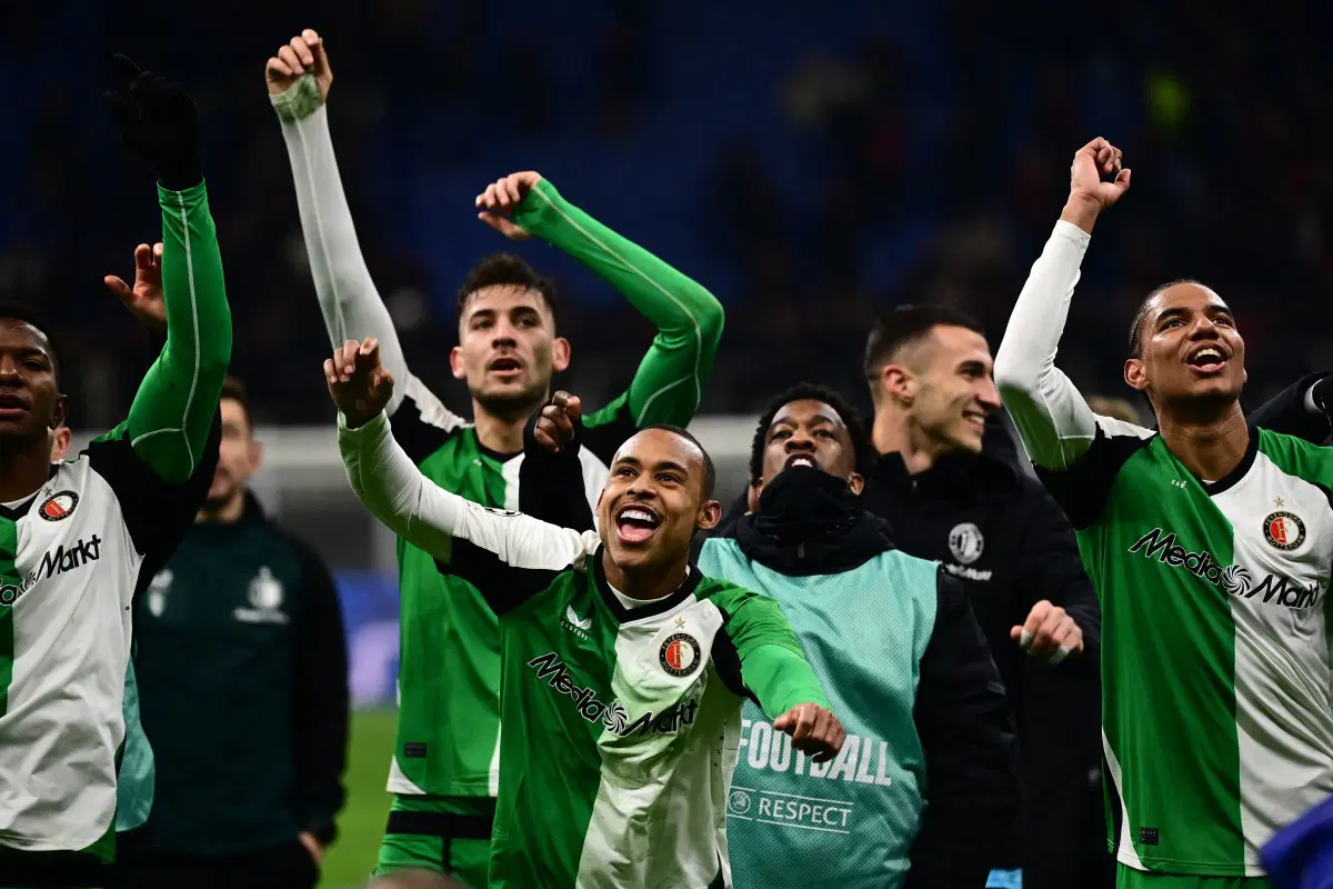 Feyenoord Celebration after defeating AC Milan