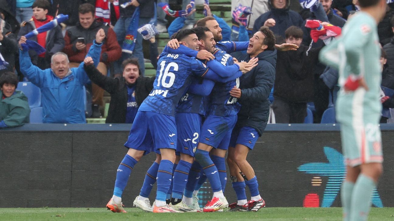 Getafe Celebrating Their Win Against Atletico Madrid